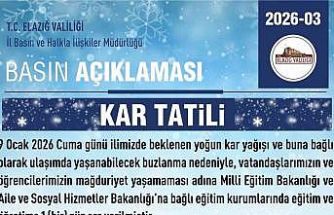 Elazığ’da eğitime 1 gün ara verildi