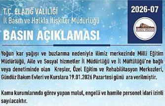 Elazığ’da rehabilitasyon ve bakımevi kurslarına kar tatili