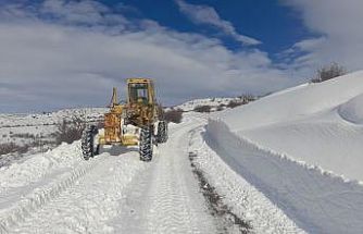 Erzincan’da kardan kapanan köy yolları yeniden açılmaya başlandı