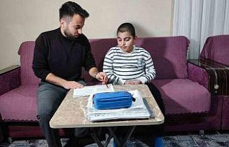 Evde eğitimle derslerini aksatmıyor, polis olma hayali kuruyor