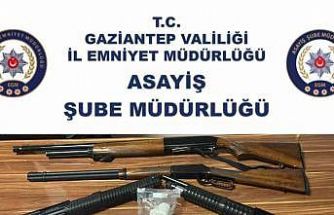 Gaziantep’te 4 adet ruhsatsız tüfek ile uyuşturucu madde ele geçirildi: 4 gözaltı