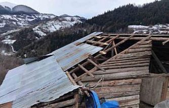 Giresun’da fırtınada bazı seralar ve yayla evleri hasar gördü