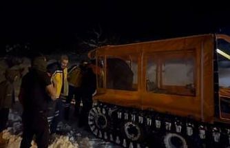 Hasta kadının imdadına paletli araçla AFAD yetişti