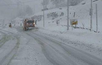 Hopa-Borçka karayolunda kar ve tipi ulaşımı güçleştiriyor