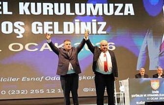 İzmir Şoförler ve Otomobilciler Esnaf Odası’nda Erkan Özkan güven tazeledi