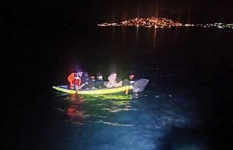 Kanoyla kaçarken yakalandılar