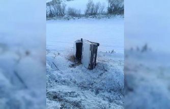 Kaygan zemin kazaya neden oldu: 1 yaralı