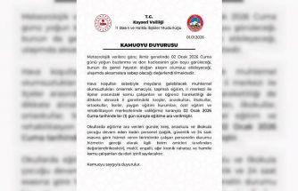Kayseri’de eğitime kar engeli