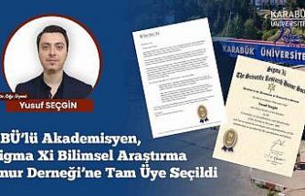 KBÜ’lü akademisyen Sigma Xi’ye kabul edildi