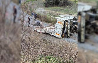 Kontrolden çıkan kamyon tali yola uçtu: 1 ölü, 1 yaralı