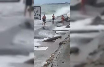 Kuvvetli lodos Caddebostan Sahili’i vurdu, denize giren 3 kişi hastanelik oldu