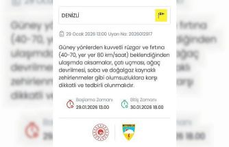 Meteoroloji Denizli için fırtına uyarısında bulundu