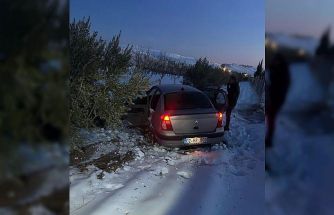 Otomobil şarampole girdi: 2 yaralı