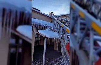 Patnos’ta buz sarkıtlarına Karşı sahada çalışmalarını sürdürüyor