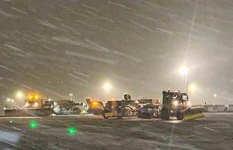 Sabiha Gökçen Havalimanı’nda karla mücadele çalışması