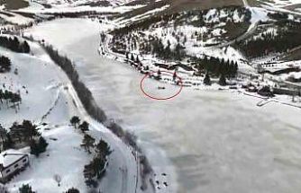 Samsunlu doğa fotoğrafçısı doktor donmuş gölün üzerinde kamp yaptı