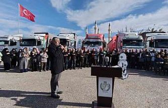 Şanlıurfa’dan Gazze’ye 6 tır insani yardım malzemesi gönderildi