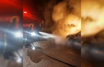 Sarayköy’de park halindeki otomobil alevlere teslim oldu