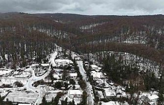 Sarıyer’de kış manzarası havadan görüntülendi