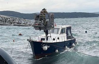 Sarıyer’de lodos nedeniyle teknede mahsur kalanları itfaiye kurtardı