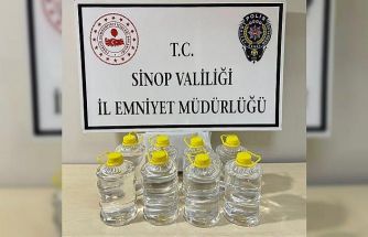 Sinop’ta 20 litre etil alkol ele geçirildi