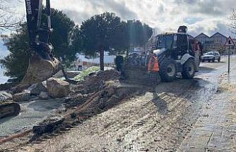 Sinop’ta heyelan sonrası onarım mesaisi