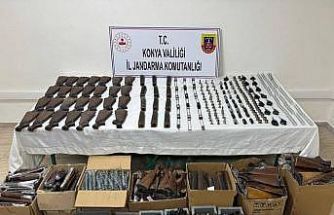 Tabanca ve tüfek parçaları ele geçirildi