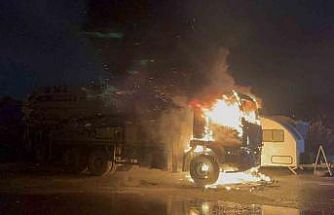 Tekirdağ’da beton pompası alev topuna döndü