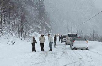 Trabzon-Bayburt karayolu Tilkibeli mevkiinde çığ