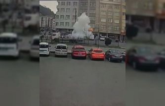 Trabzon’da seyir halindeki tüp kamyonunda korkutan patlama