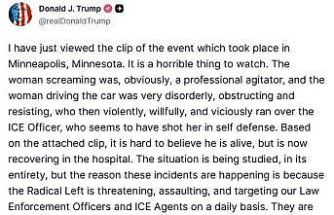 Trump’tan Göçmenlik ve Gümrük Muhafaza Dairesi ajanlarının bir kadını vurarak öldürmesi ile ilgili açıklama