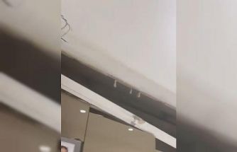Yeni yapılan binada tavan çöktü: O anlar kamerada