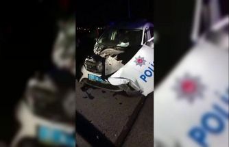 Alkollü sürücü polis aracına çarptı: 2 polis yaralı
