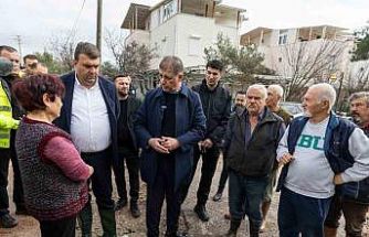 Başkan Tugay’dan Seferihisar’da yağıştan etkilenenlere yerinde destek