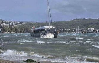 Bodrum’u kuvvetli fırtına vurdu