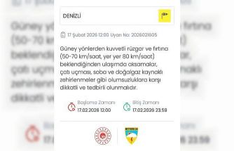 Denizli için fırtına uyarısı