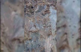 Elazığ’da heyelan anı kamerada