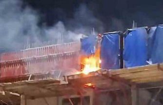 Emet’te şantiyede korkutan yangın