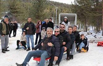 Erzurum’da kızaklarla kıyasıya yarış