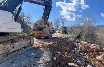 Heyelan alanında stabilizasyon çalışması