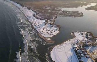 İğneada’da kar sonrası oluşan eşsiz manzaralar havadan görüntülendi