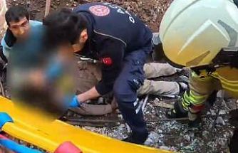 İnşaatta başına demir saplanan işçi ağır yaralandı