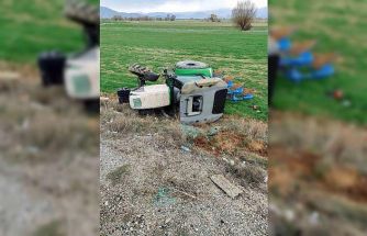 Isparta’da şarampole yuvarlanan traktörün sürücüsü yaralandı