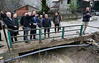 Isparta’da su baskını meydana gelen köyde hasar tespit çalışmaları başladı