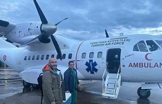 Kalp grefti askeri ambulans uçakla Ankara’ya ulaştırıldı