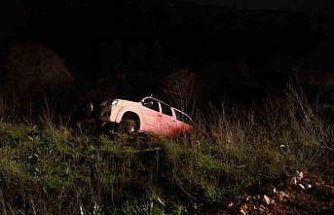 Kontrolden çıkan kamyonet şarampole yuvarlandı, sürücü yaralandı