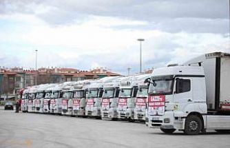 Konya’dan Gazze’ye 15 tır yardım yola çıktı
