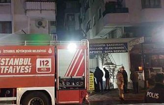 Maltepe’de oto tamirhanesinde korkutan yangın
