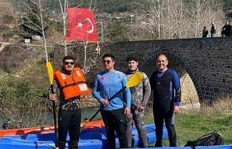 Osmaniye’de yağış sonrası Sabun Çayı’nda rafting heyecanı