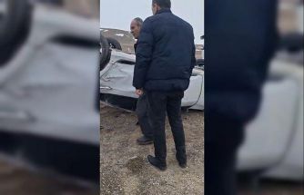 Otomobil takla attı, sürücü kazadan yara almadan kurtuldu